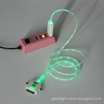 New 3in1 Light up Visible Sync Cable Charger for Apple iPhone iPad Touch and Smartphone